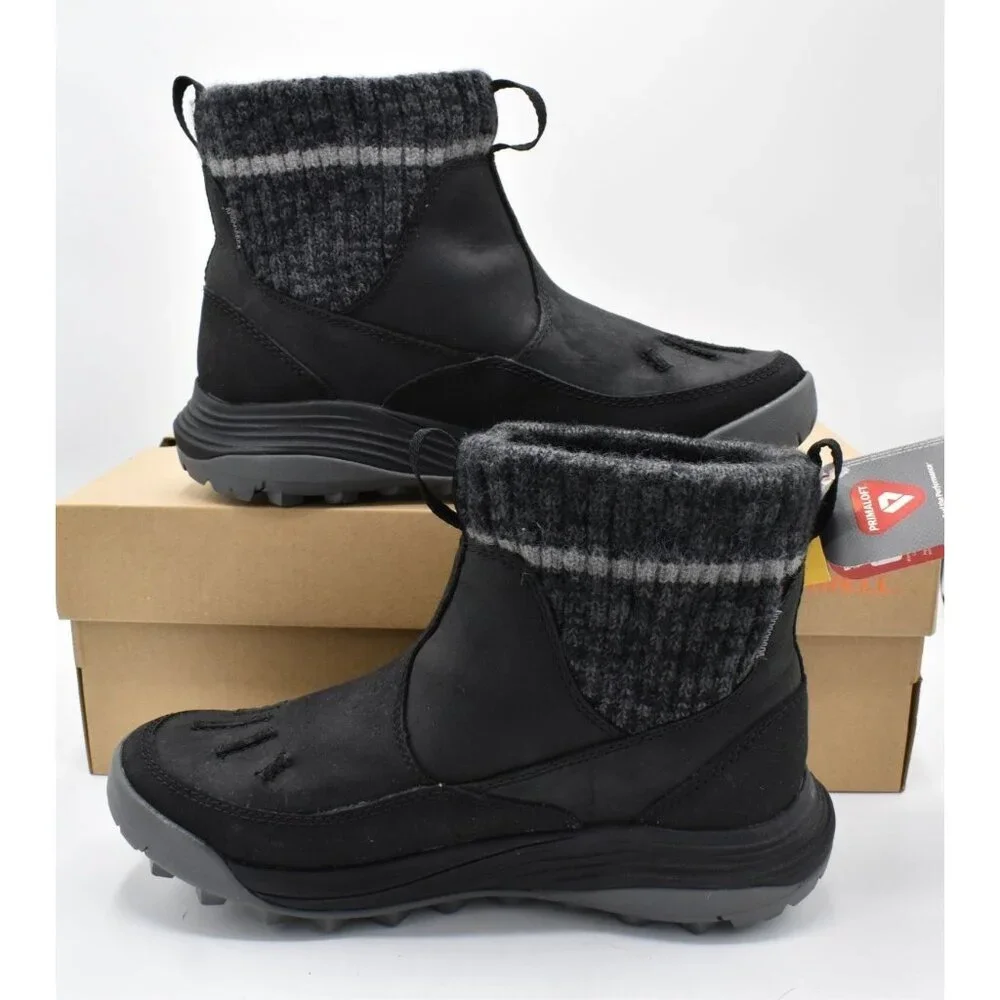 Merrell Womens Size 7 Thermo Siren 4 Insulated‎ WP Black Leather Chelsea Boots